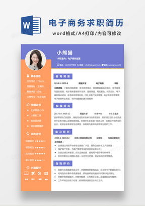 电子商务专业个人能力